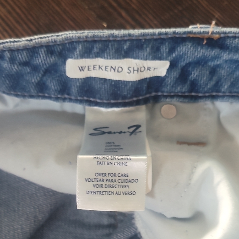 Seven7 Light Blue Ripped Jean Shorts - Picture 5 of 5